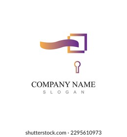 Door handle vector logo and symbol design