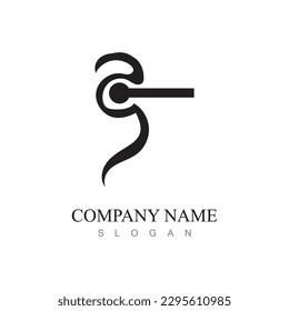 Door handle vector logo and symbol design