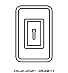 Door handle vector outline icon. Vector illustration doorknob on white background. Isolated outline illustration icon of door handle .