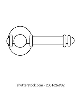 Icono de contorno vectorial de la puerta. Pomo de la puerta de la ilustración del vector sobre fondo blanco. Icono de ilustración de contorno aislado del mango de puerta.