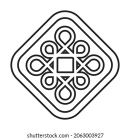 Icono de contorno vectorial de la puerta. Pomo de la puerta de la ilustración del vector sobre fondo blanco. Icono de ilustración de contorno aislado del mango de puerta.