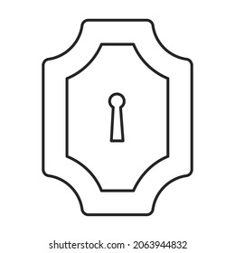 Türgriff mit Vektorgrafik-Symbol. Vektorgrafik-Türknauf auf weißem Hintergrund. Einziger Umriss-Symbol für Türgriff .