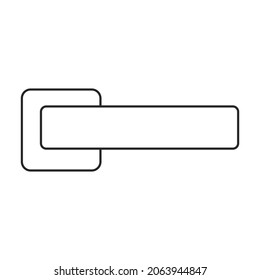 Icono de contorno vectorial de la puerta. Pomo de la puerta de la ilustración del vector sobre fondo blanco. Icono de ilustración de contorno aislado del mango de puerta.
