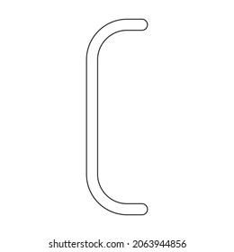 Door handle vector outline icon. Vector illustration doorknob on white background. Isolated outline illustration icon of door handle .