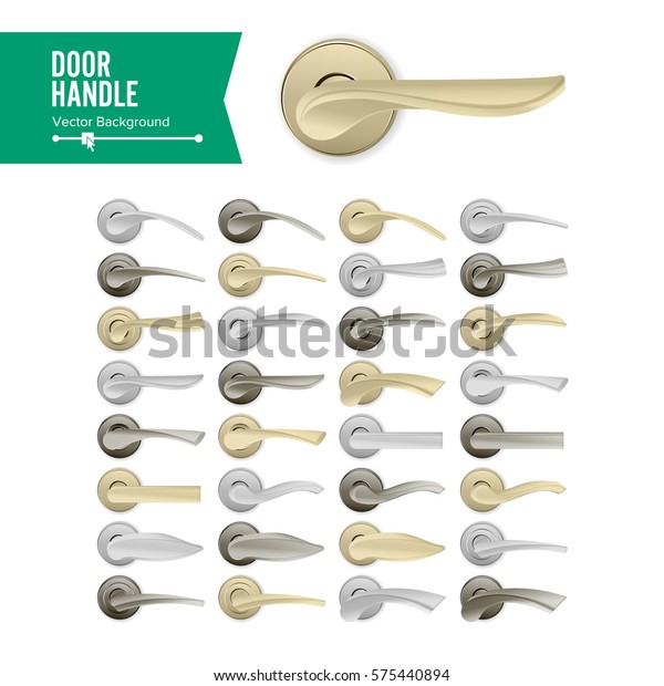 Door Handle Vector Set Realistic Classic Stock Vector (Royalty Free ...