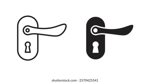 Door handle vector web icons set