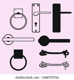 Door handles, Door knob vector silhouette isolated