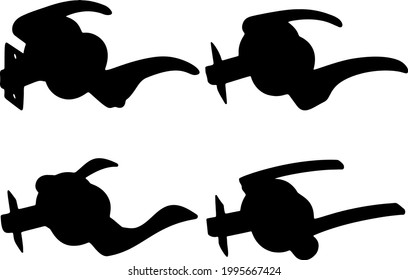 Door handles with lock included. Vector image.