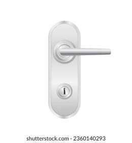 Door handles vector design. Metal door handles and door lock. Vector illustration