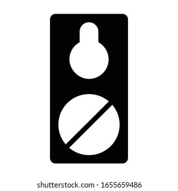 Door Hang Tags Vector Glyph Icon Design Concept, Housekeeping Hotel Service Handle on white background