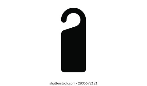 Door hanger with curved hook black silhouette