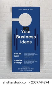 Diseño del colgador de la puerta, diseño del colgador de la puerta corporativa, plantilla de diseño