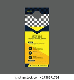 Door hanger design. mockup. Vector illustration, corporate door hanger design, Door tags, do not disturb and make up room sign Premium Vector, Door hanger design template.