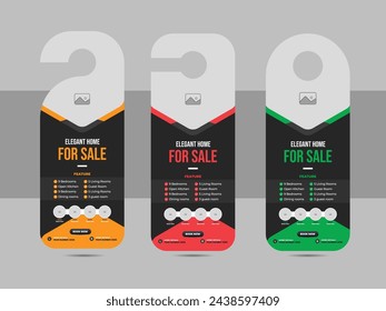 Door hanger design, real estate home selling door hanger or modern Door hanger mockup Door hanger template, Flyer concept, colors scheme, vector template - Vector, Corporate Business Flyer vector