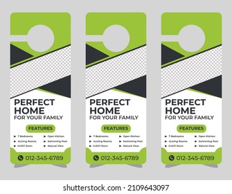 Door hanger design template, hotel knob design. Vector door hanger