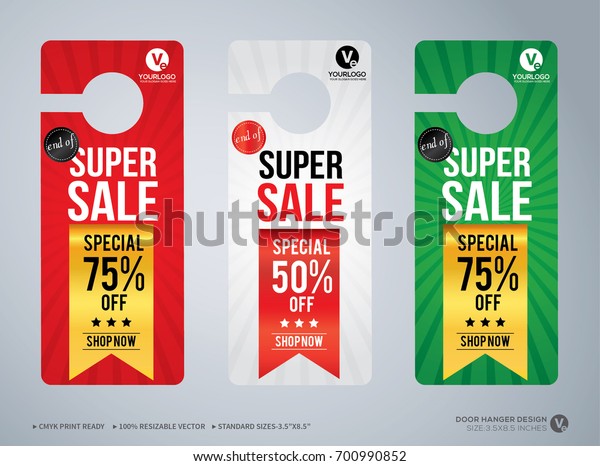 door hanger design template hotel knob stock vector royalty door hanger design template