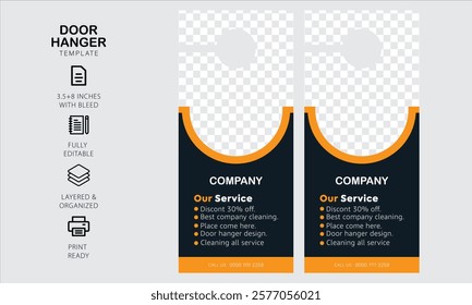 Door hanger design template for your business or company