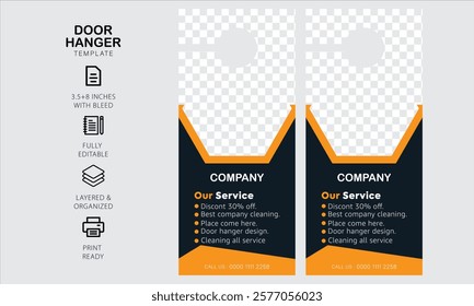 Door hanger design template for your business or company