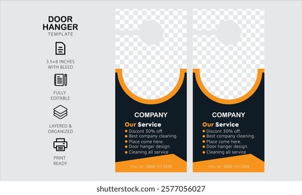 Door hanger design template for your business or company