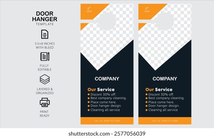 Door hanger design template for your business or company