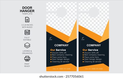 Door hanger design template for your business or company