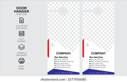 Door hanger design template for your business or company