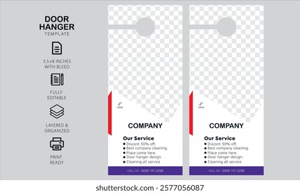 Door hanger design template for your business or company