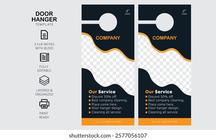 Door hanger design template for your business or company