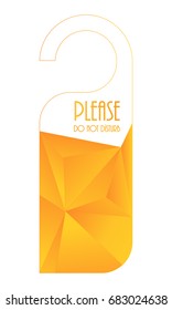 door hanger, do not disturb sign with triangle design