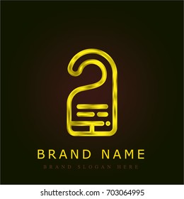 Door hanger golden metallic logo