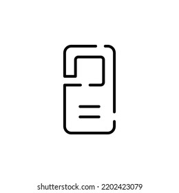 Door Hanger, Hotel Dotted Line Icon Vector Illustration Logo Template. Suitable For Many Purposes.