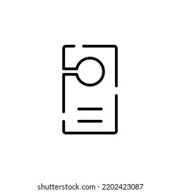 Door Hanger, Hotel Dotted Line Icon Vector Illustration Logo Template. Suitable For Many Purposes.