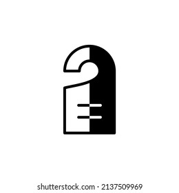Percha de puerta, Plantilla de logotipo de Ilustración del Vector de Línea Sólida del Hotel. Idóneo Para Muchos Fines.