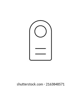 Door Hanger, Hotel Thin Line Symbol Vektorgrafik Logo Vorlage. Geeignet für viele Zwecke.