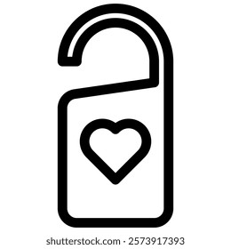 door hanger icon with black outline style