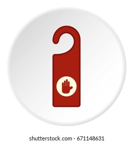 Door hanger icon in flat circle isolated vector illustration for web