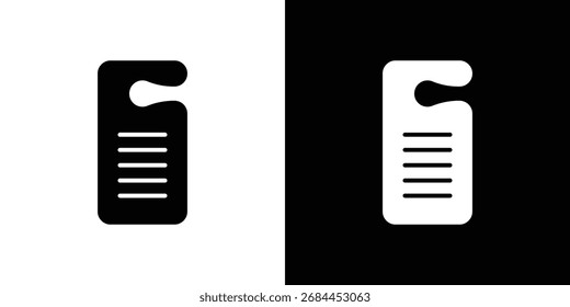 Door hanger icon in flat style, filled black symbol