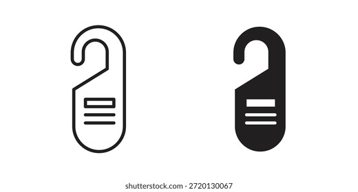 Ilustração de ícone de gancho de porta, vetor de linha fina, sinal de design da Web,