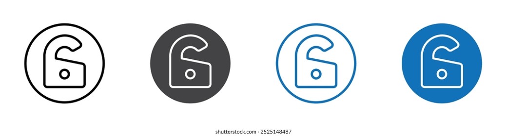 Icono de la suspensión de la puerta aislado en el sistema de Vector del fondo blanco