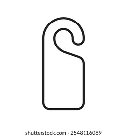 Door hanger icon Outline set in black and white color