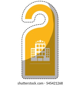 door hanger icon over white background. hotel service concept. colorful design. vector illustration