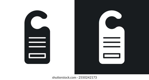 Door hanger icon pack in black color.