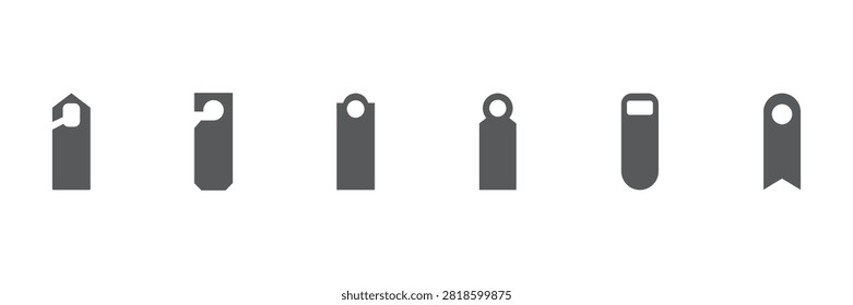 Door hanger icon set collection in flat style. Do not disturb card vector illustration on isolated background. Hotel room sign business concept.