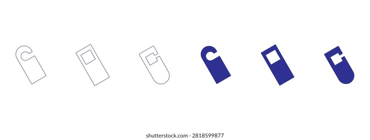 Door hanger icon set collection in flat style. Do not disturb card vector illustration on isolated background. Hotel room sign business concept.
