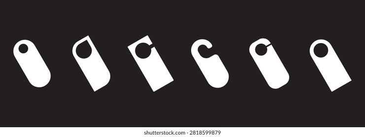 Door hanger icon set collection in flat style. Do not disturb card vector illustration on isolated background. Hotel room sign business concept.