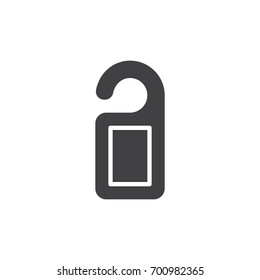 Door hanger icon vector, filled flat sign, solid pictogram isolated on white. Do not disturb symbol, logo illustration. Pixel perfect vector graphics