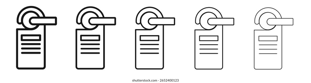 Türaufhänger-Symbol, Vektorumriss-Set-Illustrationszeichen
