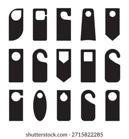 Conjunto de Vector de icono de suspensión de puerta. Silueta del diseño del símbolo del Vector del colgador de la puerta del hotel para el App, el logotipo, el Web y más. Vacíe el volante de la puerta o no moleste la Ilustración vectorial del icono.
