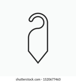 Door Hanger Icon - Vector, Sign and Symbol Presented in Line Art Style for Design, Presentation, Website or Apps Elements.