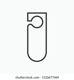 Door Hanger Icon - Vector, Sign and Symbol Presented in Line Art Style for Design, Presentation, Website or Apps Elements.